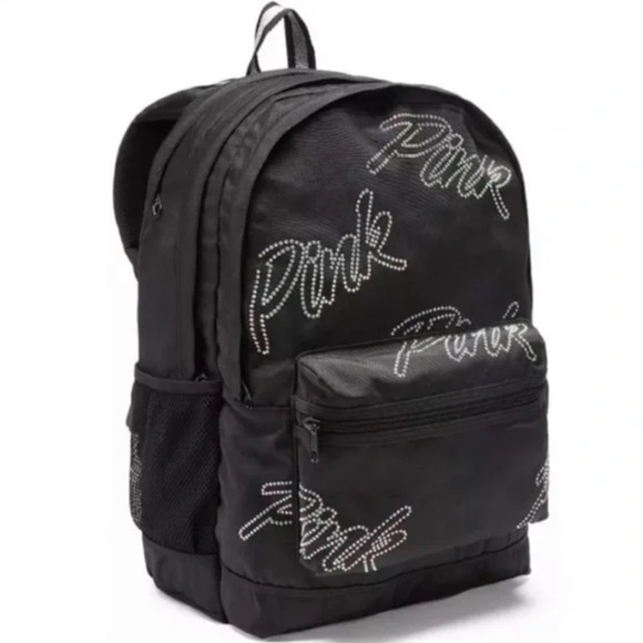 VS PINK Black Rhinestone Backpack - Picture 1 of 5